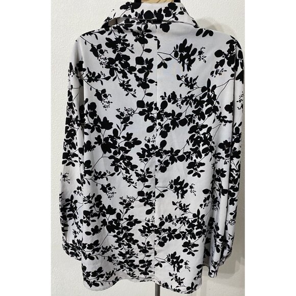 Shein Curve Womens 1XL Blouse Tunic 1/4 Button Collared - Picture 8 of 10